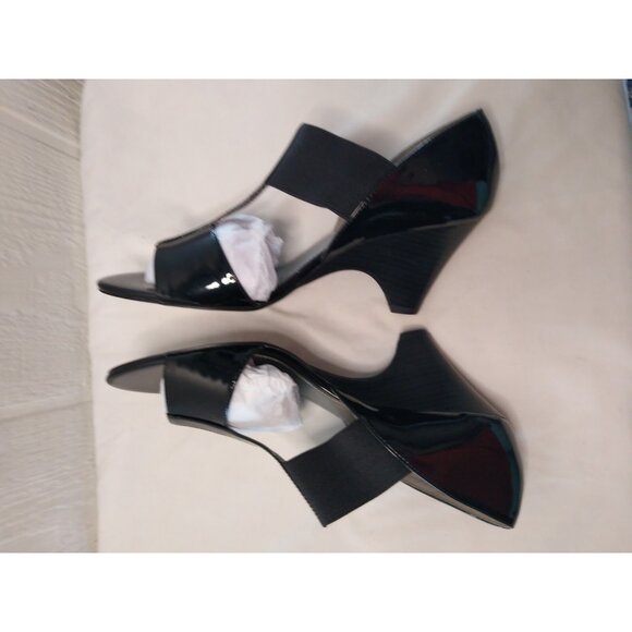 Bandolino Fillmore Women's 9.5 Wedge Sandals Open Toe 3" Heel Shoes Black NEW! - Picture 6 of 8